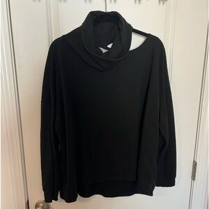 Turtle neck sweater with cold shoulder detail